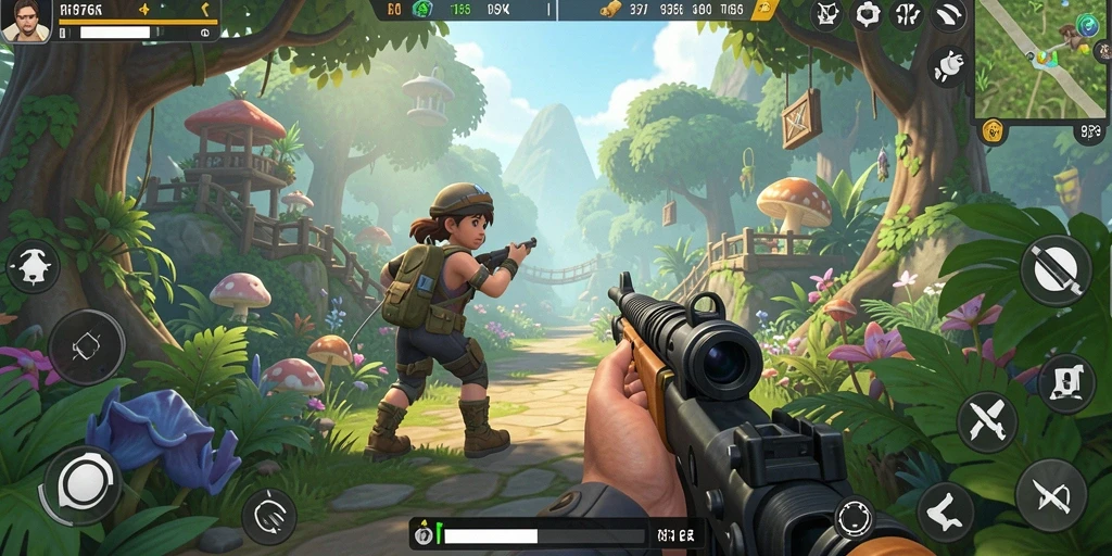 Tampilan gameplay seru dari 8768 dalam aksi TPS.