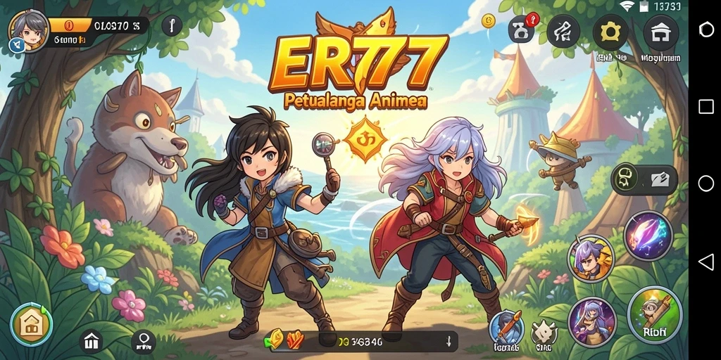 Tampilan gameplay seru dari ER777 dengan karakter anime yang menawan.