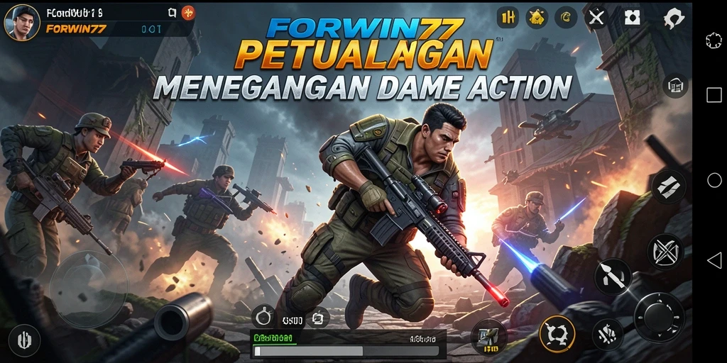 Tampilan gameplay FORWIN77 yang mendebarkan dan penuh aksi.