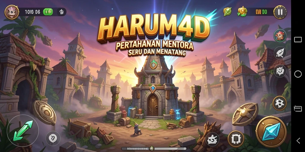 Tampilan gameplay <strong>HARUM4D</strong> yang menggugah semangat dalam Tower Defense.