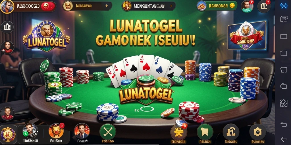 Tampilan utama gameplay LUNATOGEL yang menarik dan seru.