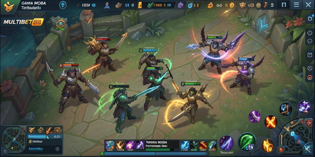 Tampilan gameplay seru dalam MULTIBET88 saat pertarungan berlangsung.