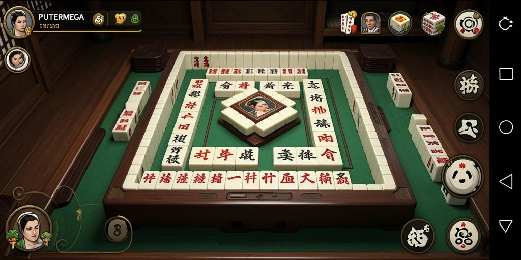 Tampilan gameplay Mahjong yang seru di PUTERMEGA.