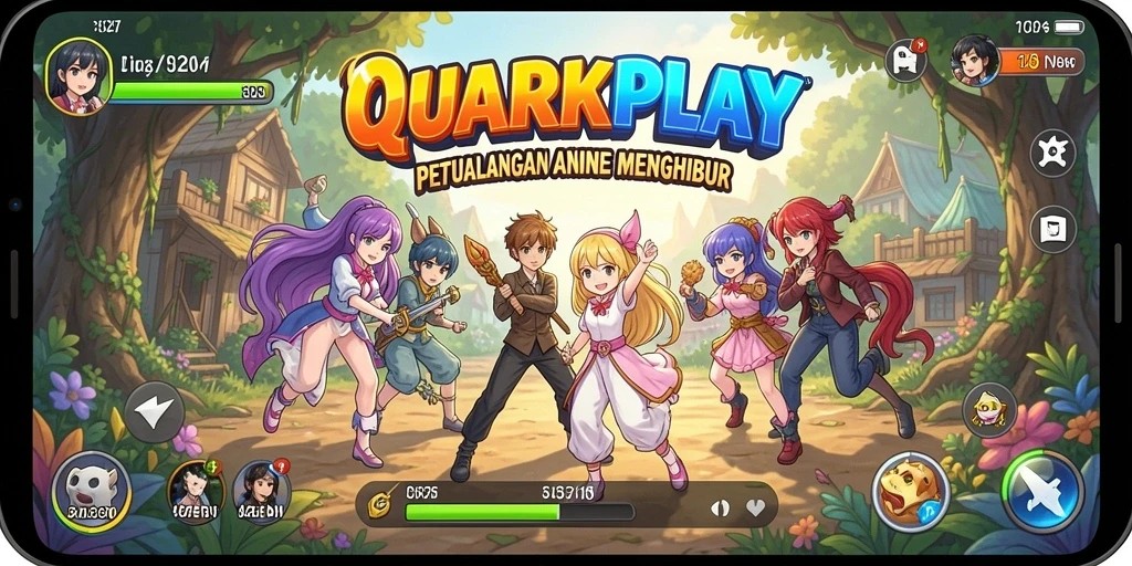 Gameplay QUARKPLAY yang seru dengan karakter anime yang menarik.