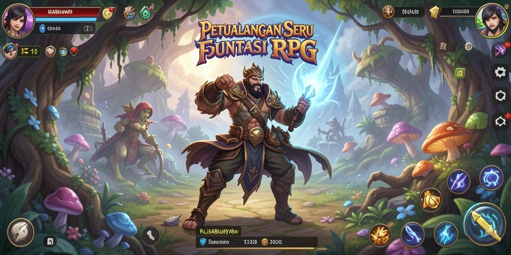 Tampilan gameplay seru di RAJABUAYA89 dengan karakter dan misi menarik.