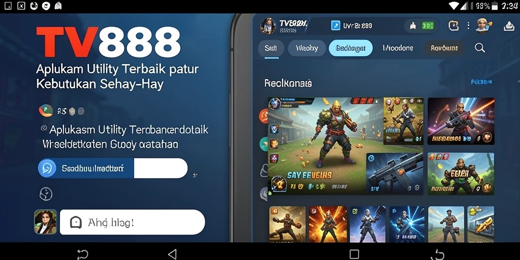 Tampilan aplikasi TV888 yang modern dan fungsional.