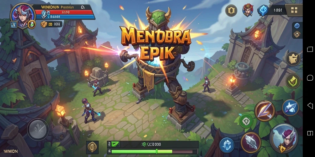 Tampilan gameplay <strong>WINIDN</strong> yang menegangkan dalam mode Tower Defense.