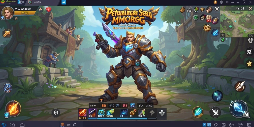 Tampilan gameplay menakjubkan di dunia fantasi MMORPG.